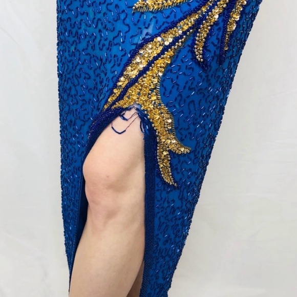 SHO MAX Originals Vintage Beaded Glamour Gown Sequ - Picture 7 of 8